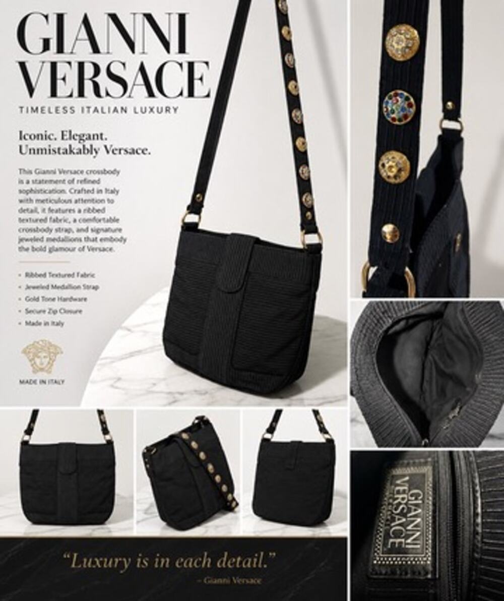 TC002 Vintage Gianni Versace Couture Quilted Satchel with Blinged Strap